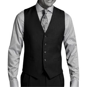 Pronto Uomo Black Wool Button Front‎ Vest L